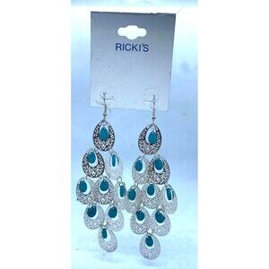 Silver & Turquoise Earrings by Rikki's